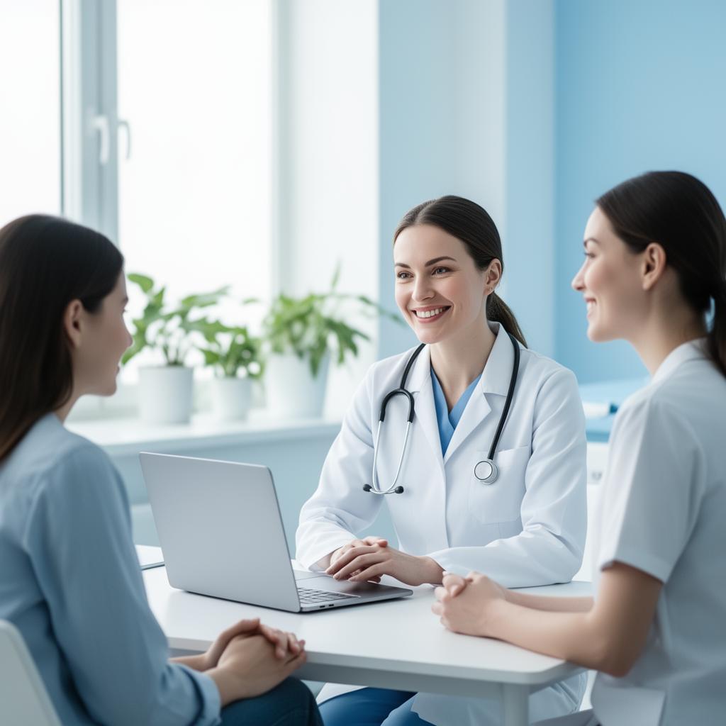 Médica atendendo paciente
